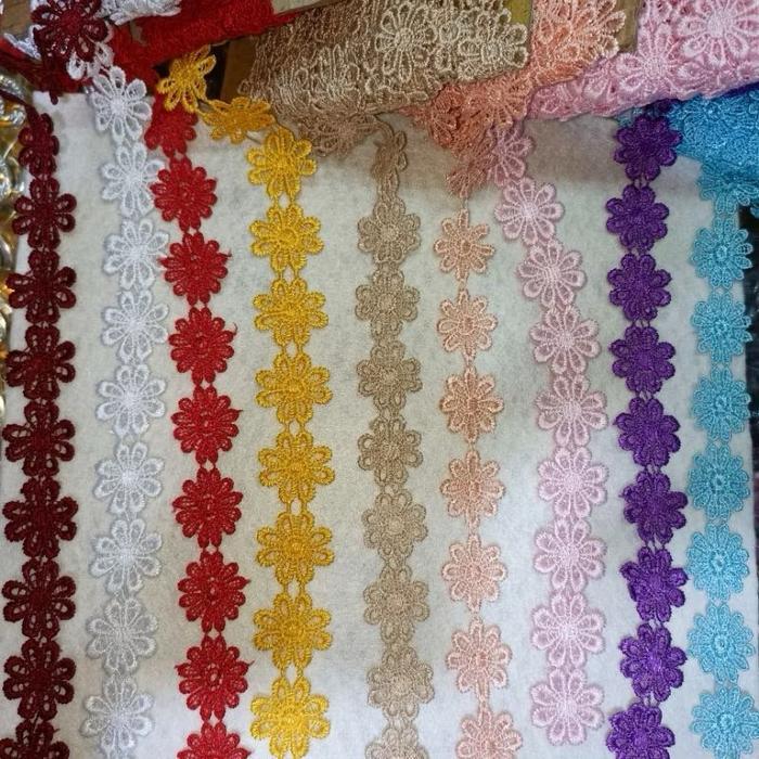 [meteran] renda jasmine melati / renda bunga kecil / renda gyper melati