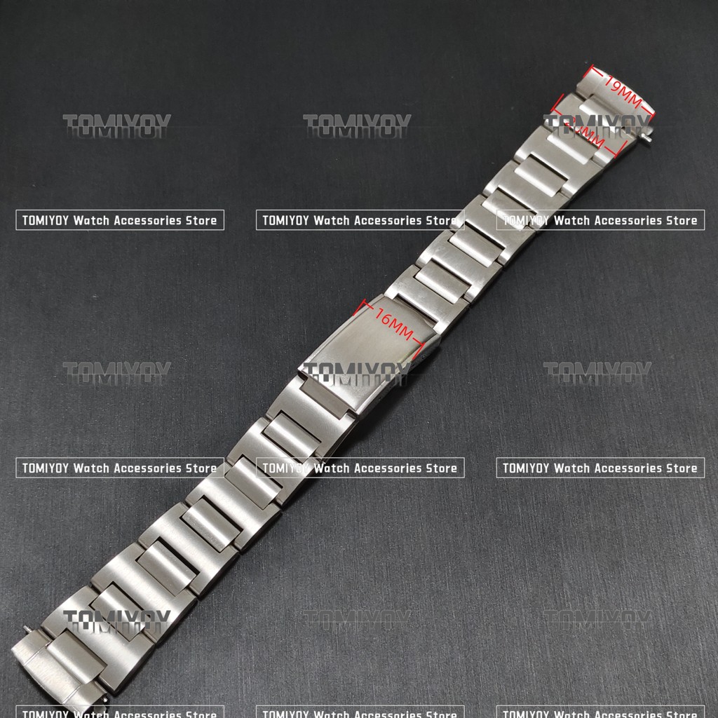 Silver curved End brush H Watch band vintage Strap solid Bracelet Fit For Seiko 6139-6002 Watch