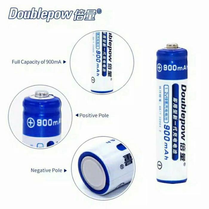 "New" DOUBLEPOW BATERAI ALKALINE RECHARGEABLE AAA