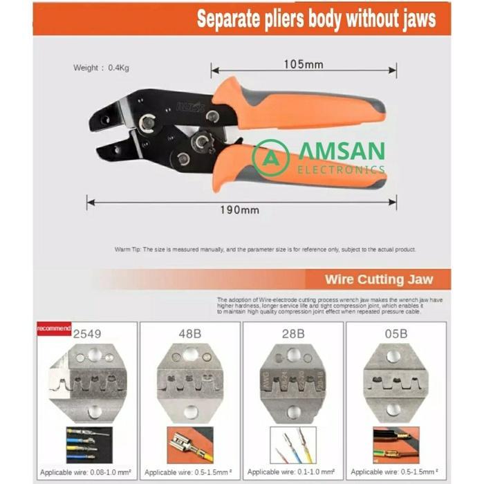 IWISS SN LXA Dupont Tang Crimping Tool Pliers Replaceable Dies