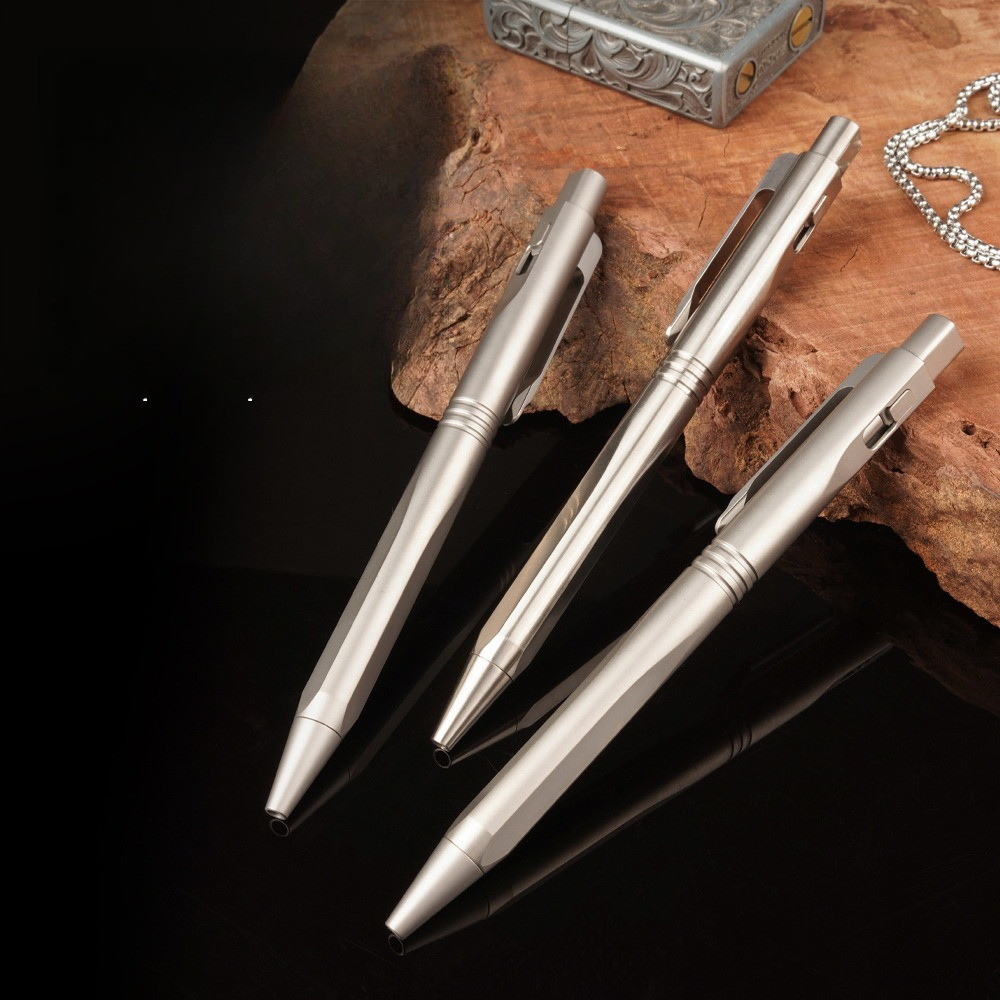 Titanium portable tactical pen business office pen titanium press gel pen