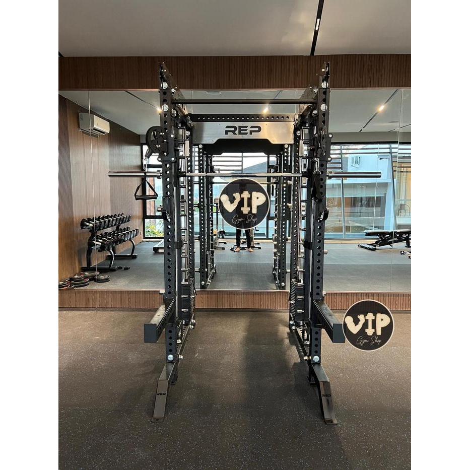 All In One Trainer VIP REP Fitness Power Rack Smith Machine & Cable Machine Home Gym Multi Fungsi He