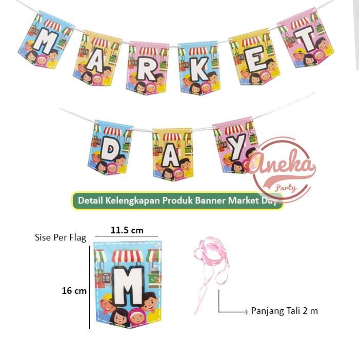 banner market day / bunting flag market day / banner bazar hari belanja
