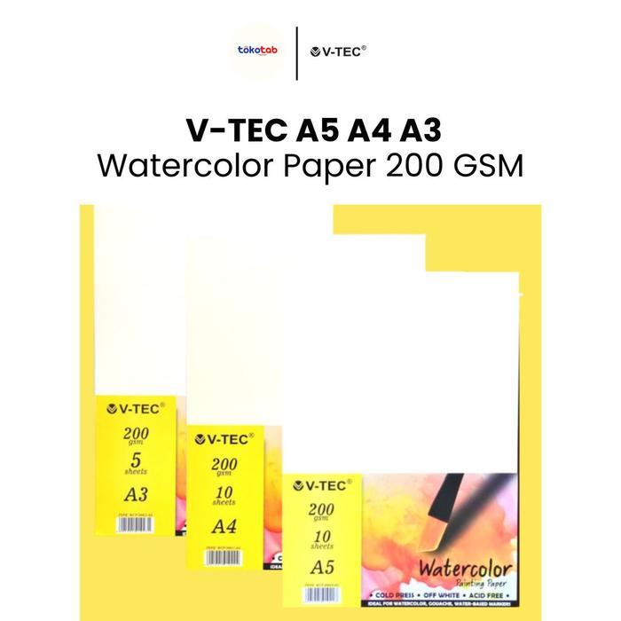 Watercolor Paper V-tec A5 A4 A3 Cold Press Painting Paper