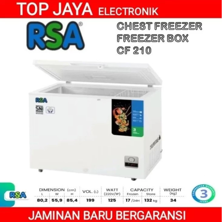 CHEST FREEZER RSA CF210/RSA FREEZER BOX 199L NEW SERIES