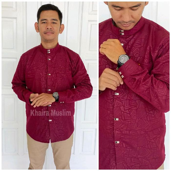 kemko sultan Baju Koko embos atasan pria koko sultan terbaru