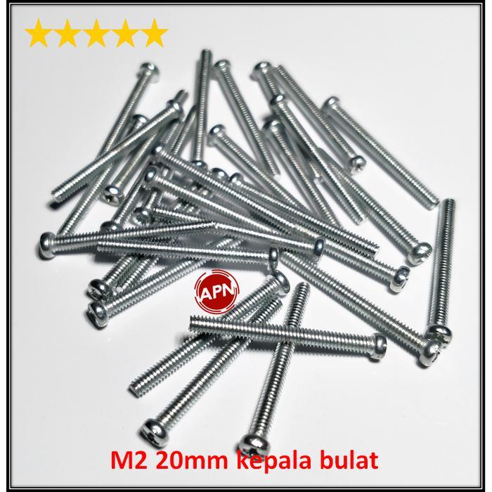 "New" 50PCS Baut 2mm / baut M2 /screw M2 panjang 20mm