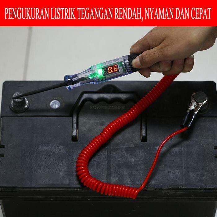 3V~120V Digital Obeng Testpen Tespen Digital DC Tester Testpen Kelistrikan Listrik Mobil Motor