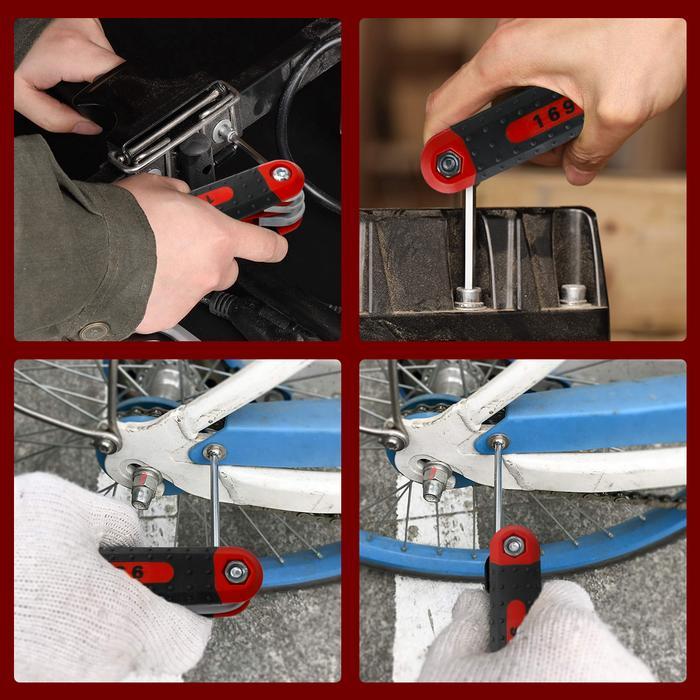 JLD 8IN1 Multifungsi Hex Key Set Lipat Folding Hex Key Set Kunci L Lipat Ukuran H1.5 H2 H2.5 H3 H4