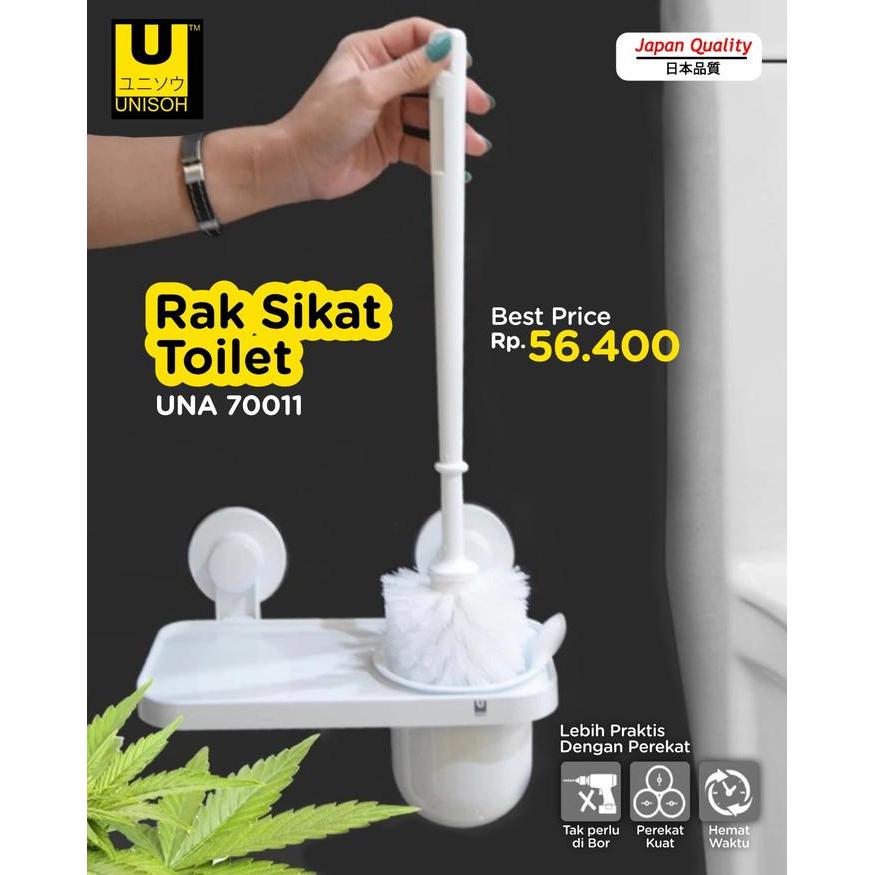 UNISOH Rak Sikat Toilet Plastik Tempel Tanpa Bor