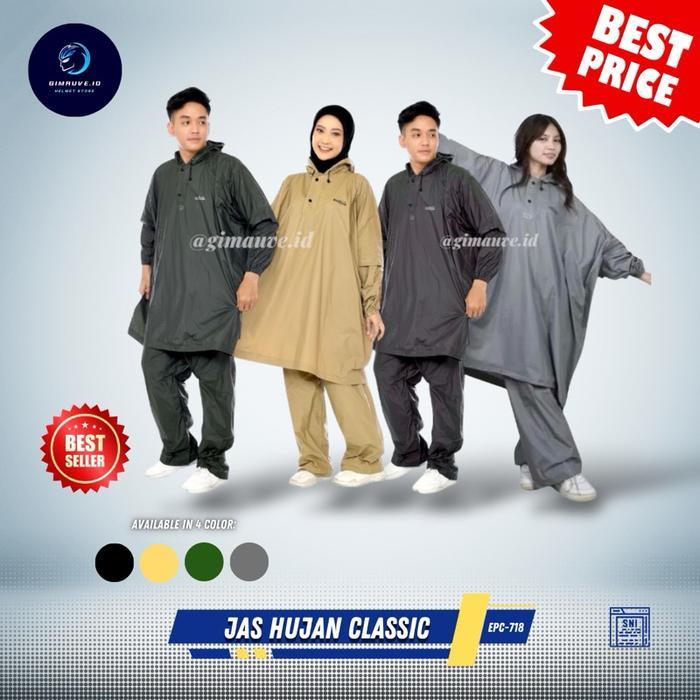 Jas Hujan Elmondo Original Jas Hujan Setelan Ponco Celana Jas Hujan Poncho Dewasa Mantel Hujan Jas