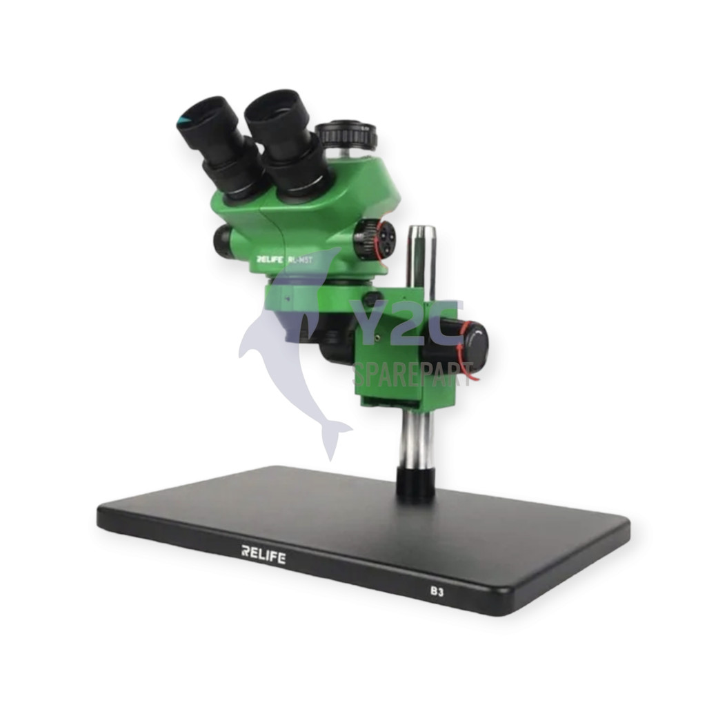 MIKROSKOP TRINOCULAR RELIFE M5T-B3 + LAMPU LED ORIGINAL / ALAT SERVIS SERVICE HP