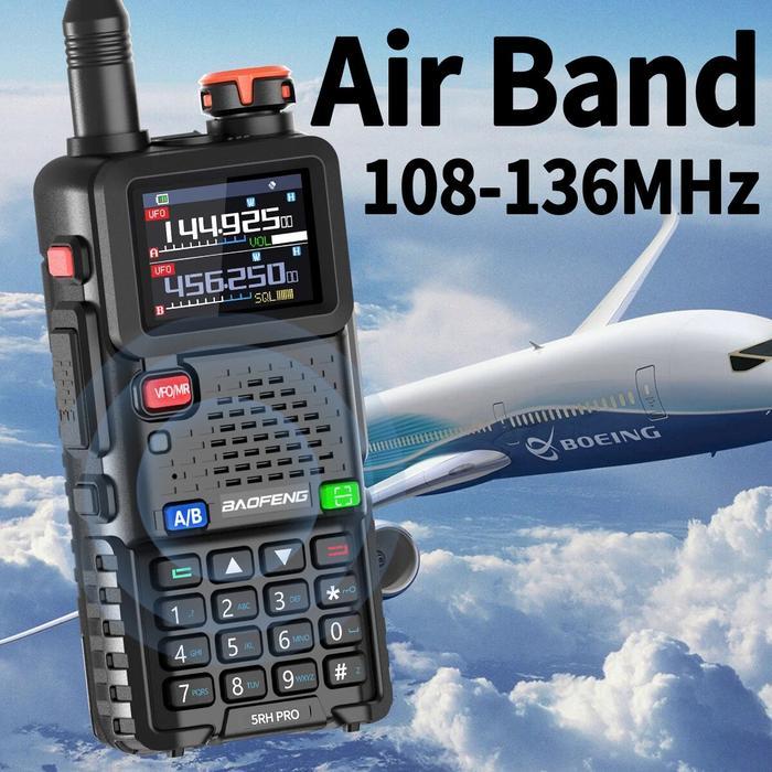 BAOFENG HT UV-5RH PRO 10W GPS DUAL BAND RADIO 108-136MHZ & 136-174MHZ DENGAN GARANSI 1 TAHUN BATERAI