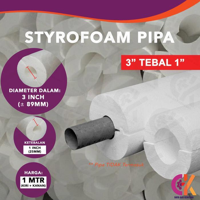 Styrofoam Pipa 3 Inch Tebal 1 Inch - Bungkus Pipa Styrofoam
