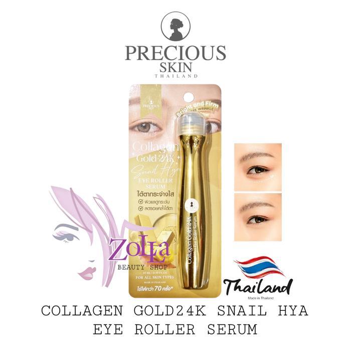 PRECIOUS SKIN COLLAGEN GOLD 24K SNAIL HYA EYE ROLLER SERUM - SERUM KANTONG MATA PANDA