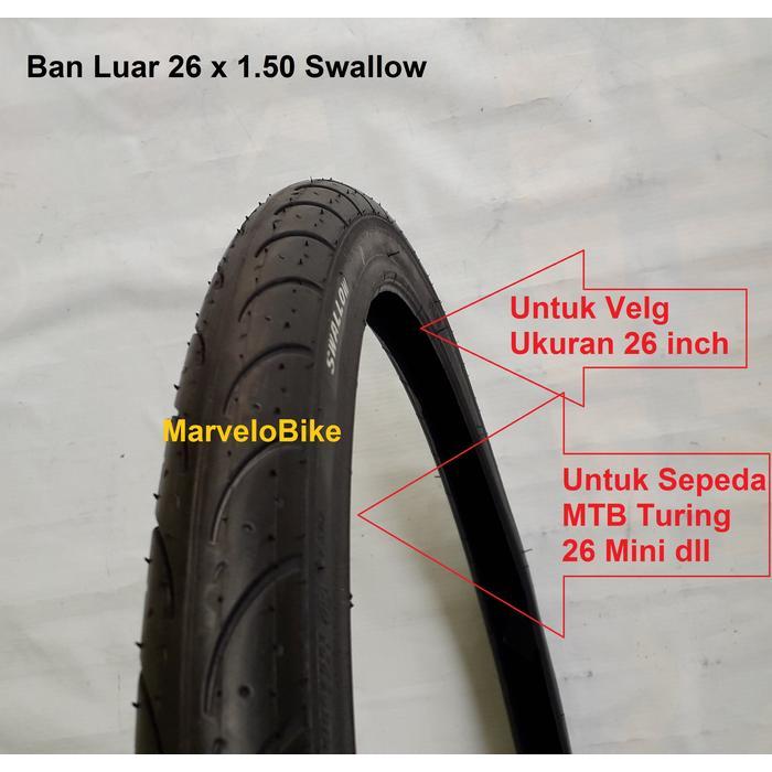 Stok Baru Ban Luar Sepeda 26 x 150 Swallow