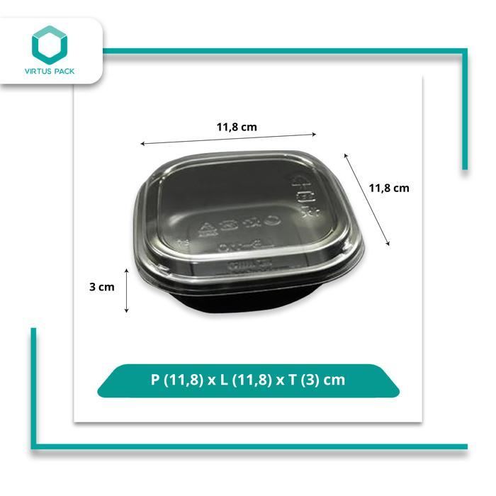VIRTUSPACK/ MIKA / TRAY DIMSUM / LUNCH BOX LB-110 BLACK /50PCS