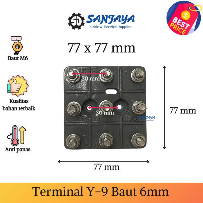 Terbaru Terminal Koneksi Dinamo Y 9 Baut 6Mm M6 Elektro Motor 77X77Mm