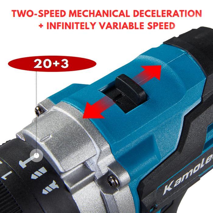 Kamolee Mesin Bor Baterai 13Mm Chuck Baja - Mesin Bor Baterai Kamolee 650N.m - Mesin Bor Tembok 13mm