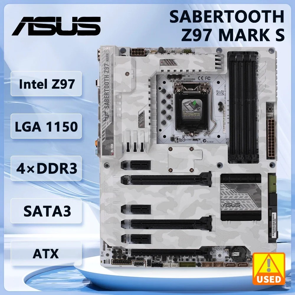 Asus SABERTOOTH Z97 MARK S Intel Z97 LGA 1150 DDR3 32GB compatible con 4150 4570S 4570 4690 4770