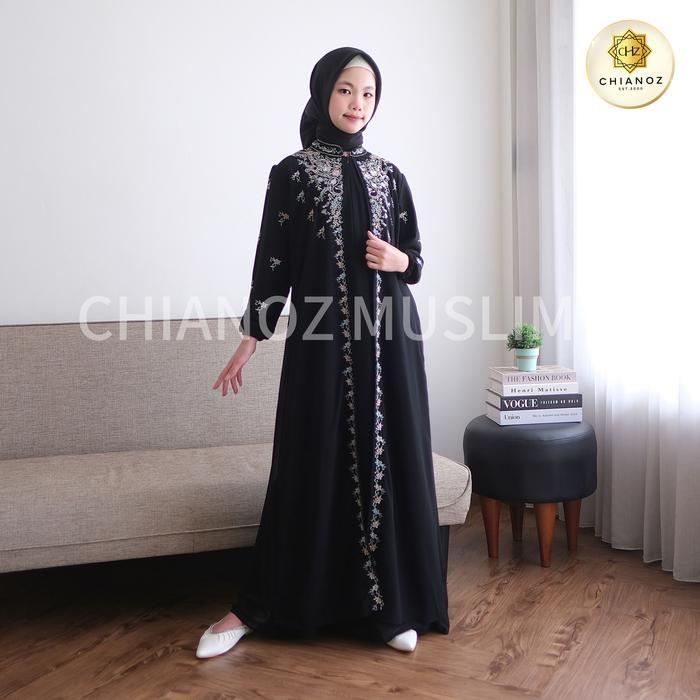s7 CHIANOZ Gamis Putih Couple Ibu & Anak Rossa Dress Renda Baju Lebaran Umroh Haji Manasik Pesta