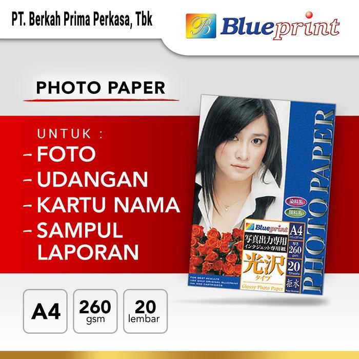Terlaris! Kertas Foto / Kertas Glossy / Glossy Photo Paper Blueprint A4 260 Gsm