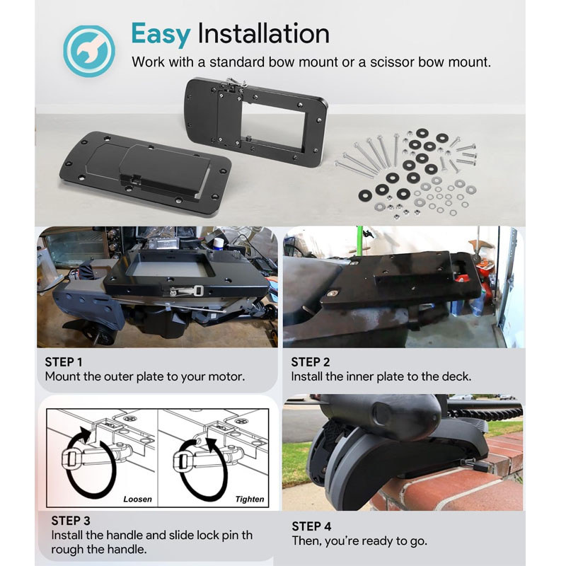 8M0092064 Xi Series Quick Release Mounting Bracket Kit Replacement for MotorGuide Xi3 Xi5 Trolling