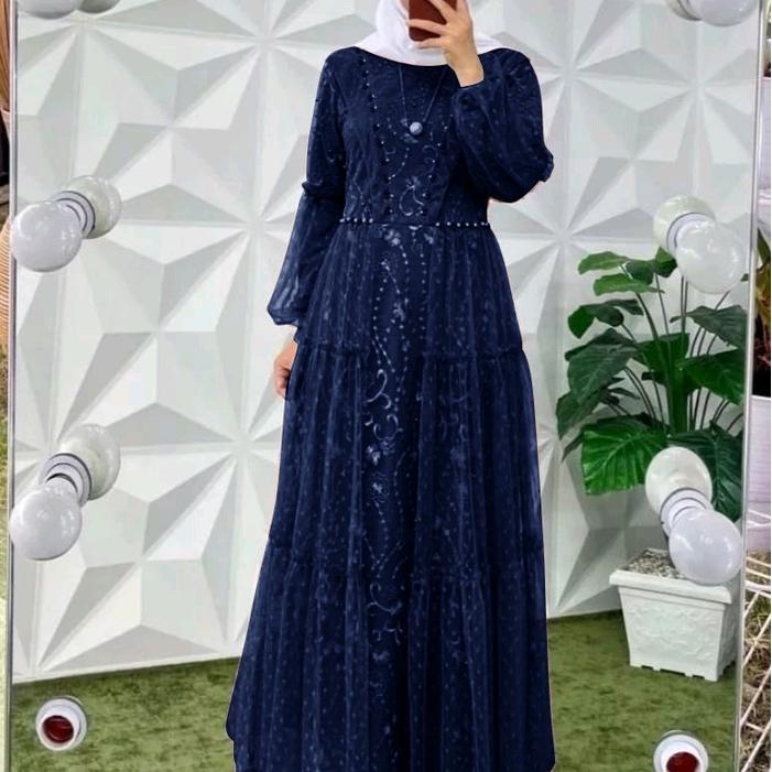 zeni Gamis Hanura mutiara Polka Dot