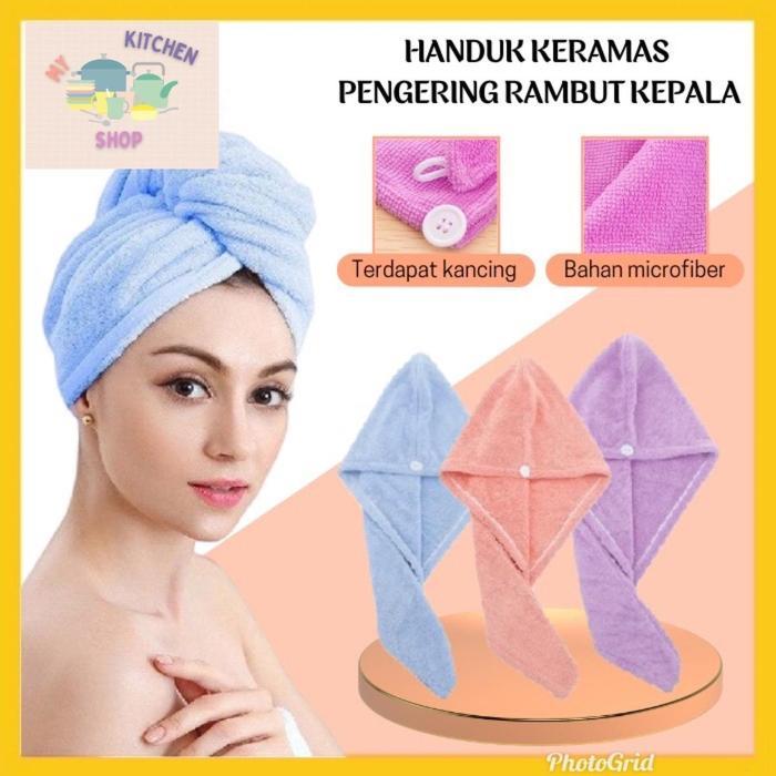 Handuk Pengering Rambut Microfiber / handuk pengering rambut kepala / handuk pengering rambut dewasa