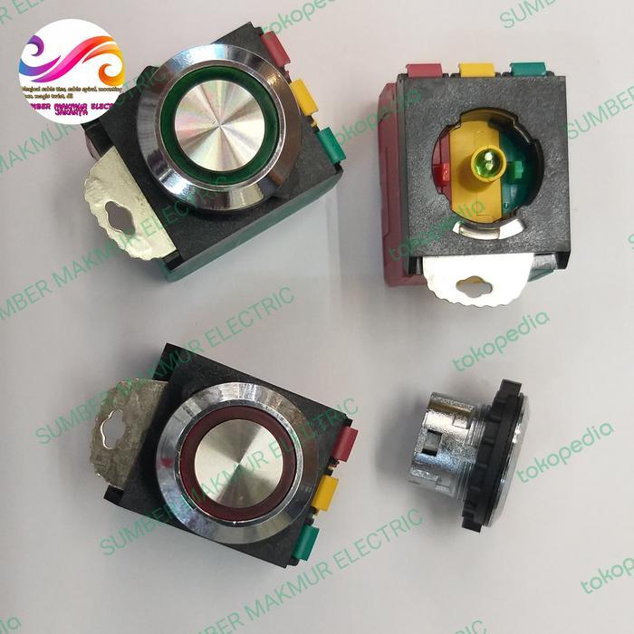 Push Button Lamp 22Mm 220V / Push Button Lampu 22Mm No Nc Diskon