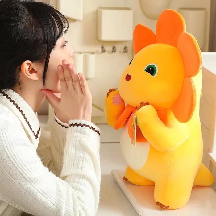 Miniso Toys - 25-45Cm Boneka Nailong Boneka Dino Kuning Boneka Naga Susu Matahari Sunflower Mainan