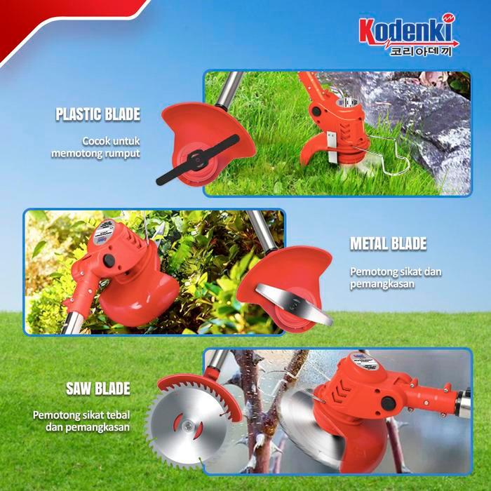 Mesin Potong Rumput Baterai Cordless Grass Cutter Trimmer Kodenki