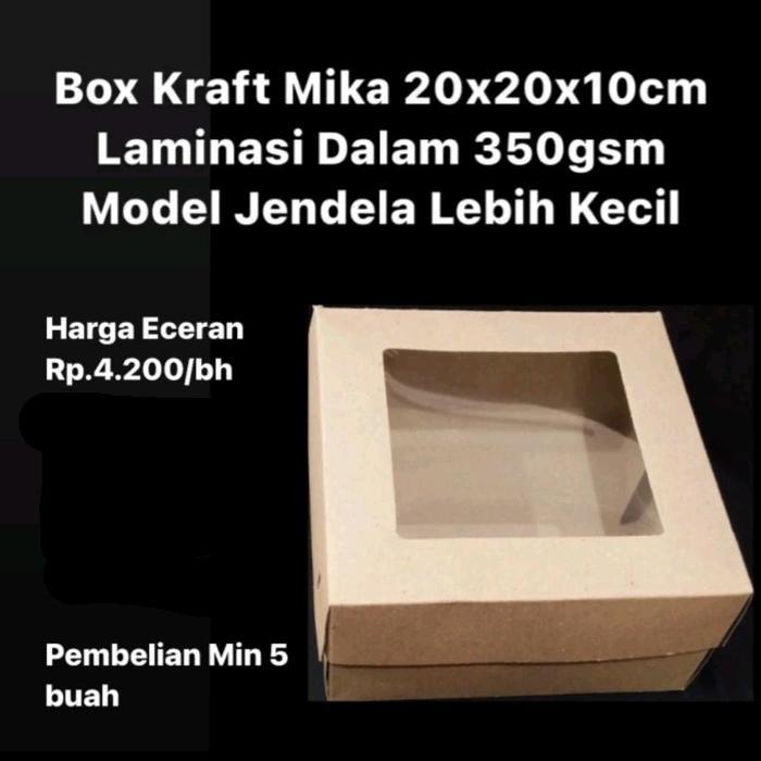 Box Kraft Mika 20x20x10cm Laminasi Dalam