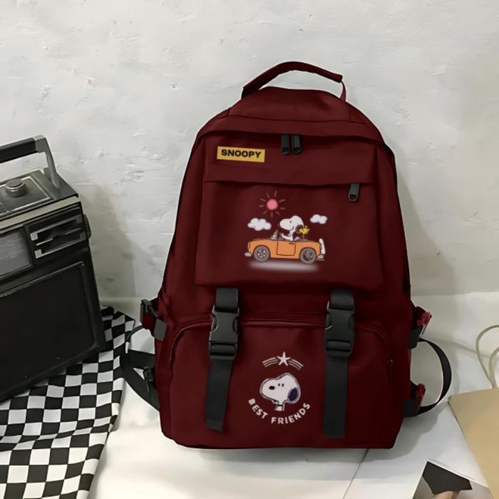 Top Tas ransel Sekolah Ransel Kuliah Perempuan Tas Motif Snoopy Cewek Cowok Wanita Backpack Pria