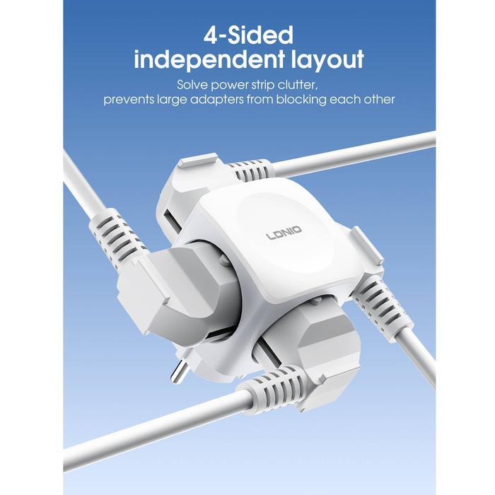 LDNIO Z11 EU Socket Adapter Stop Kontak 4 Lubang 3680W High Power ild Safety Flame Redant