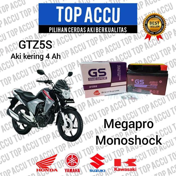 Aki Motor Megapro Monoshock GSGrand Supreme GTZ5S 12 Volt 4 Amper Aki Kering