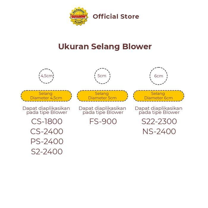 OCTAGON Selang Blower Diameter 4.5 cm untuk Model CS-1800 CS-2400 PS-2400 S2-2400 Pengganti Original