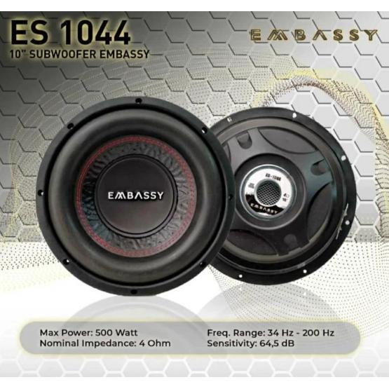 Packing Rapi Embassy Subwoofer 10 Inch Es-1044 Double Coil Speaker Mobil 500 Watt 4 Ohm 34Hz-200Hz