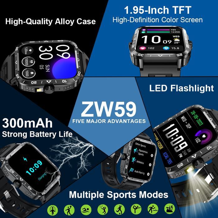 Simbojoy Smart Watch Led Flashlight Running Pria Pace Ip67 Waterproof 100+ Sports Mode Bluetooth