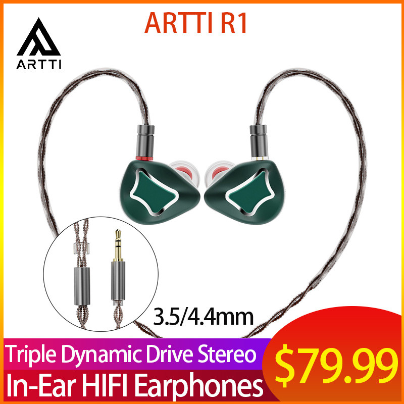 ARTTI R1 In-Ear HIFI Earphones IEMs 3DD Wired Earphone Triple Dynamic Driver Stereo Monitor
