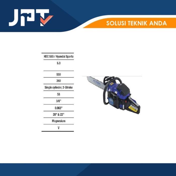 Mesin Gergaji Chainsaw 22" HDC 58S (Sparta) Merk Hyundai