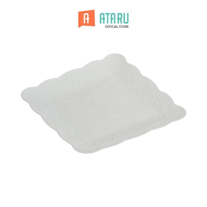 Ataru Set 4 Pcs Piring Saji Plastik Square Serving Plate Wadah Hidangan Food Grade Piring Lauk