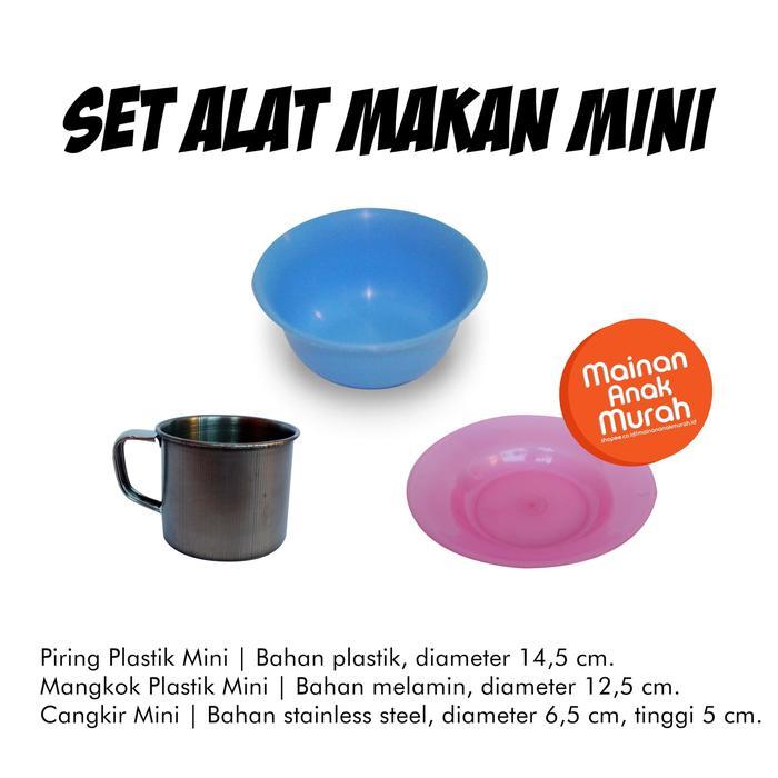 Set Alat Makan Mini Piring Cangkir Mangkok Masak Kompor Mainan Mini