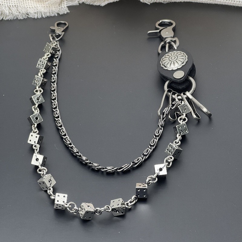 Men's Motorcycle KeyChain Jean Biker Wallet Belts Chain Skull Charm Leather Gothic Rock Pants