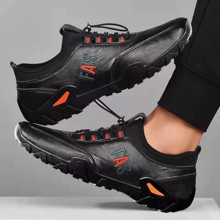 Fladeo Footwear - St33 Sepatu Sneakers Pria Fashion Terbaru Keren Bergaya Casual Hitam Putih Bahan