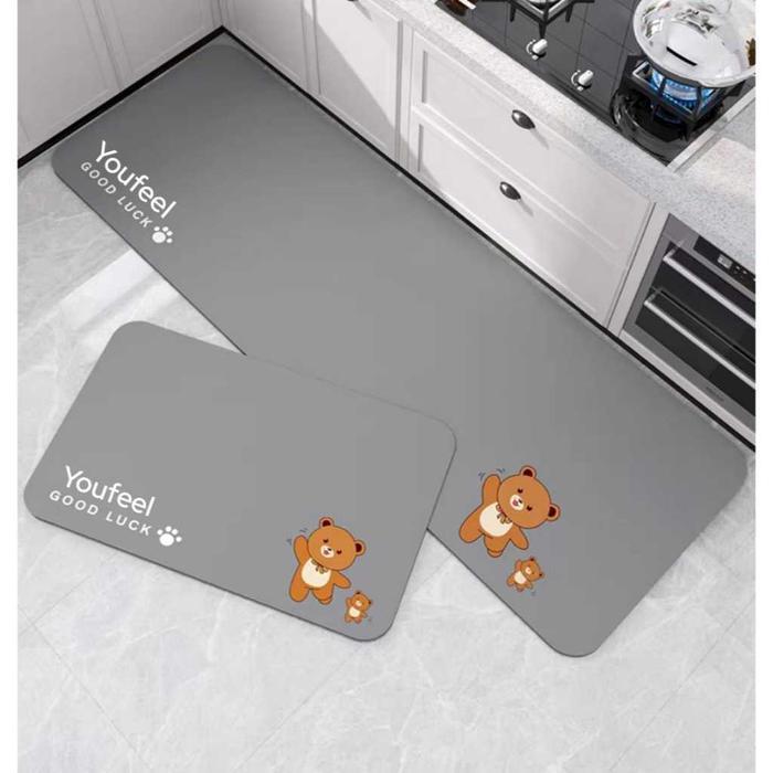 Keset Dapur 2 in 1 Keset Kaki Diatomite Tebal Cepat Kering Dan Anti Slip