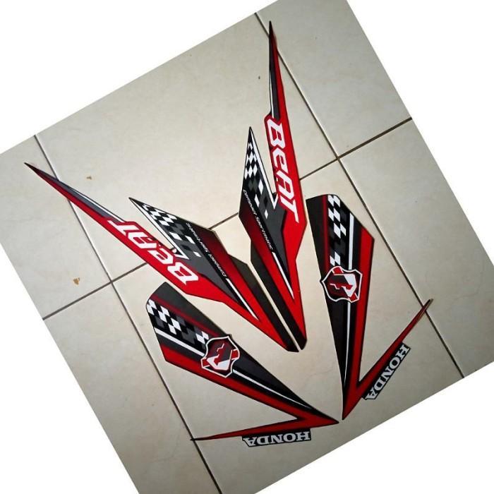 stiker striping motor beat esp 2018 full hitam-merah