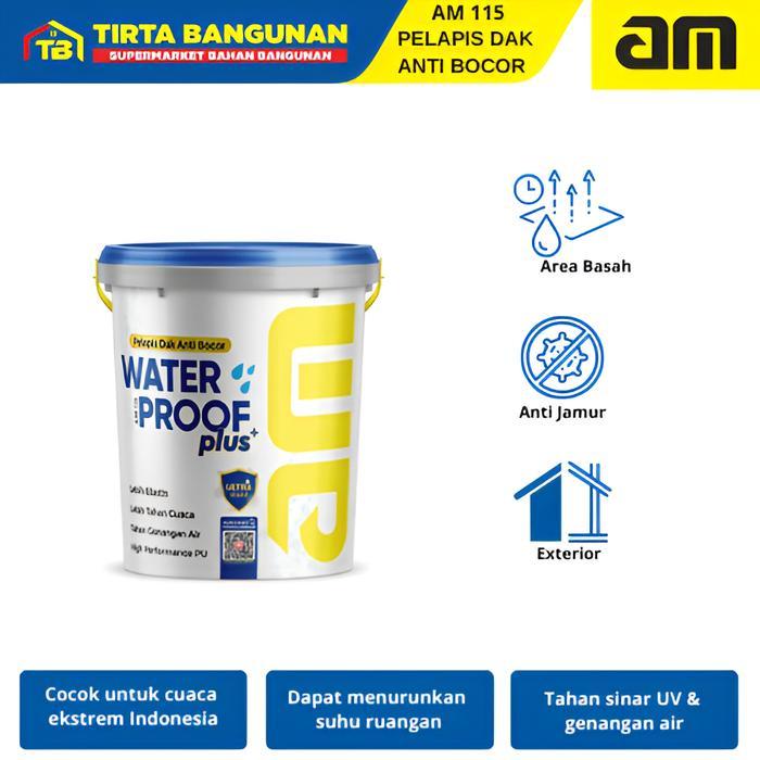 Am 115 Cat Waterproofing Pelapis Anti Bocor Dak Beton Dark Grey 4 Kg