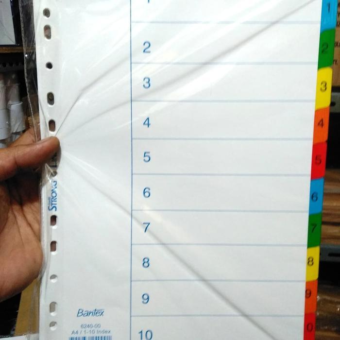 DIVIDER BANTEX 6240 A4 1-10 / pembatas kertas