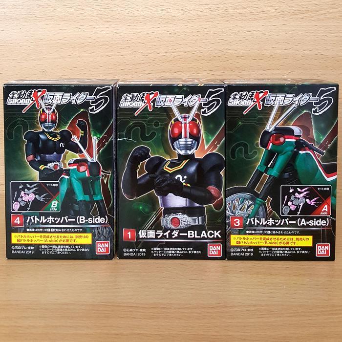 SHODO-X Kamen Rider 5 [3/SET] Masked Rider BLACK & Battle Hopper SHOWA